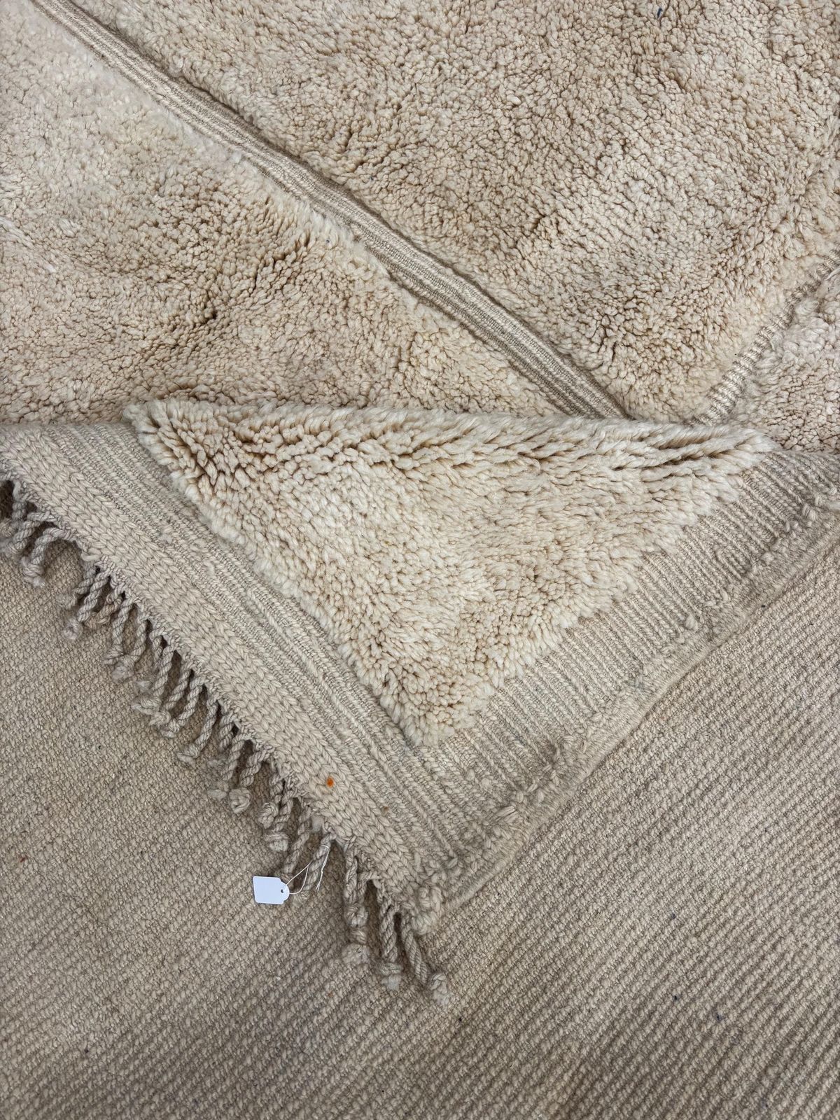 Modern Moroccan Mrirt Rug 220x310 Cm– Cream Wool Texture Design – Handmade In Morocco – Fair Trade – Berber Carpet Moroccan Wool Rug photo Textiles