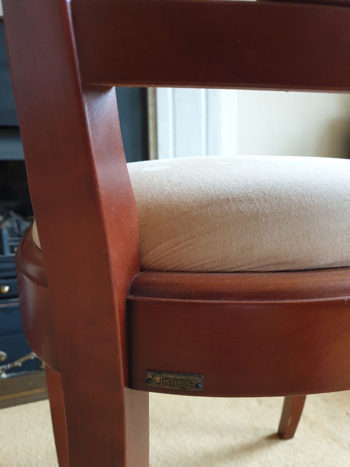 photo for sale Grange 4 Dining Chairs Cherry Wood French Very Good Condition