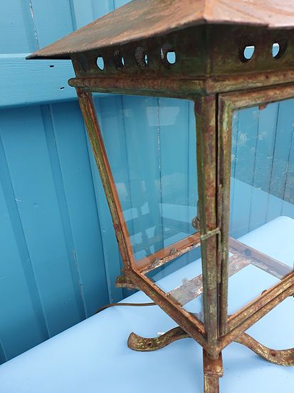 Victorian Green Painted Garden Lantern Converted From Gas photo Garden Lighting