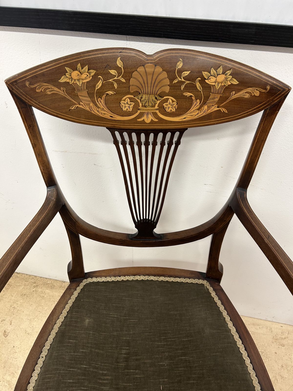 Antique Inlaid Armchair, Early 20th Century photo buy