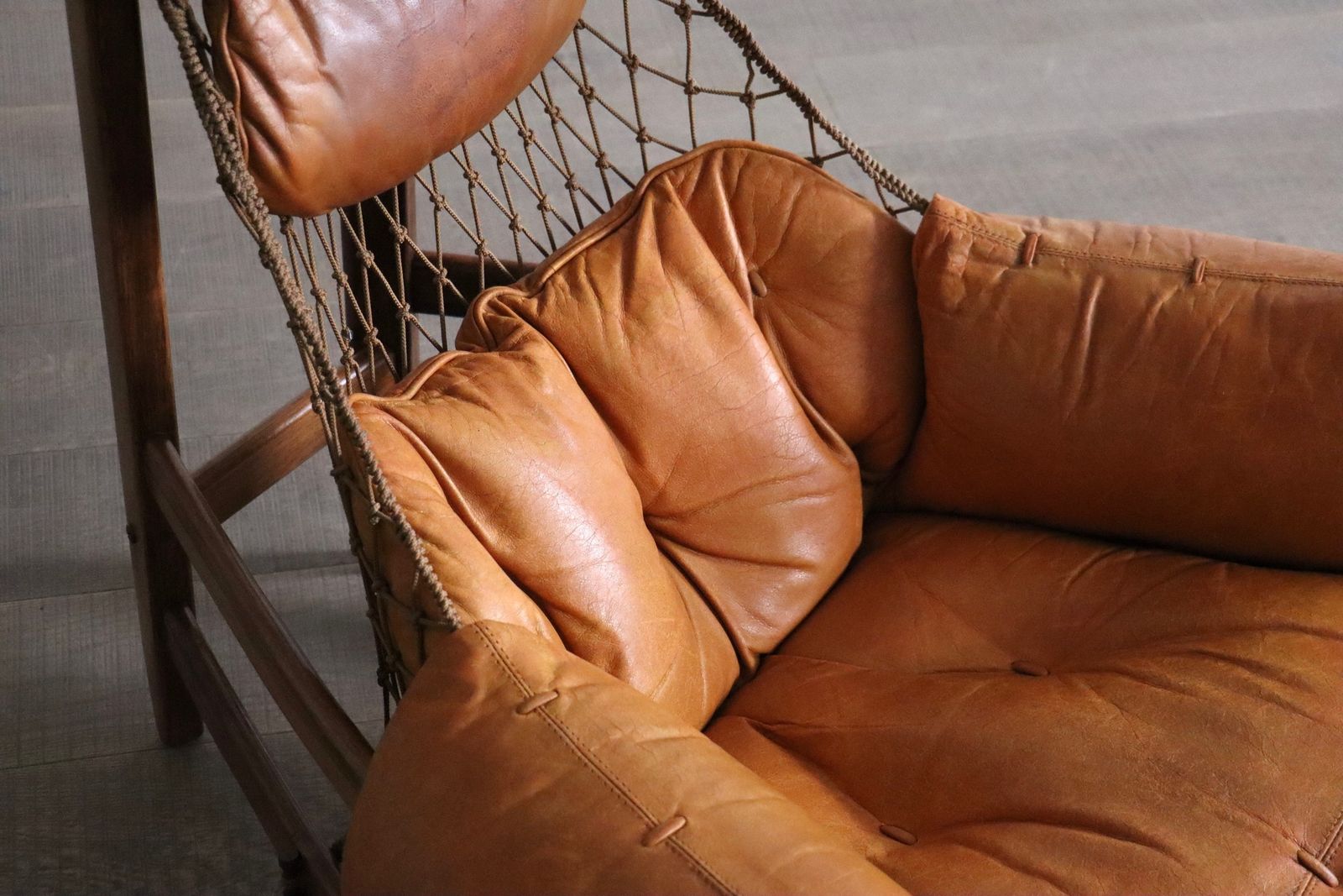 Jangada Lounge Chair Met Ottoman In Cognackleurig Leer Door Jean Gillon, Brazilië, Jaren 1960 photo furniture