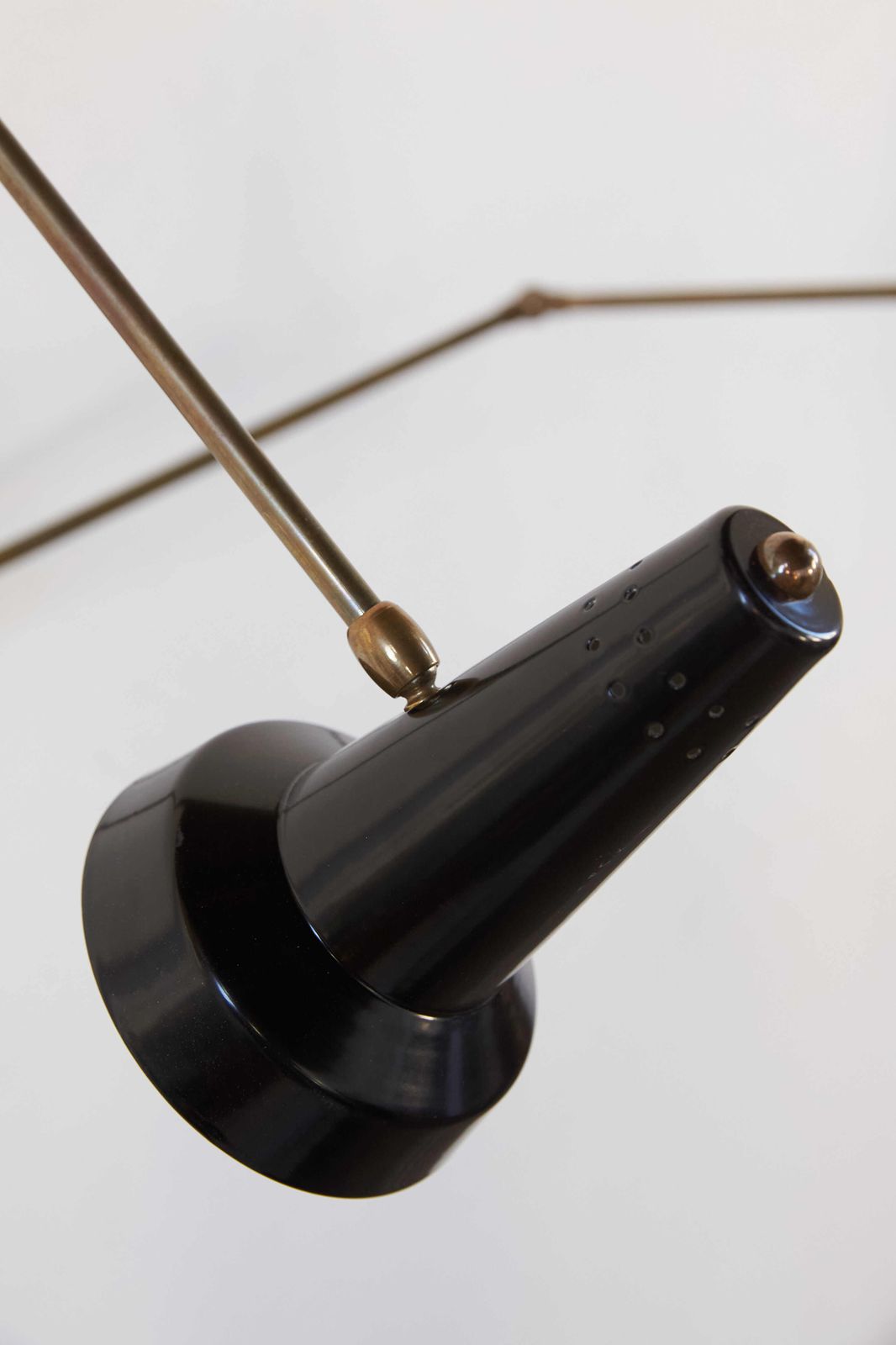 Pair Of Brass And Black Enamelled Aluminium Wall Lights, C1950 photo 2340.0