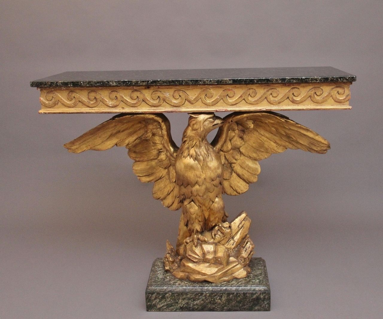 Early 20th Century Antique Gilt And Marble Top Console Table photo furniture