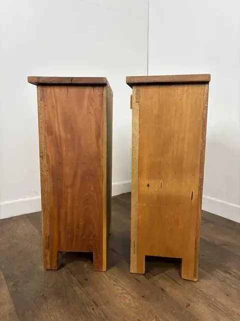 Pair Of Reclaimed Indian Wood Bedside Cabinets photo Furniture