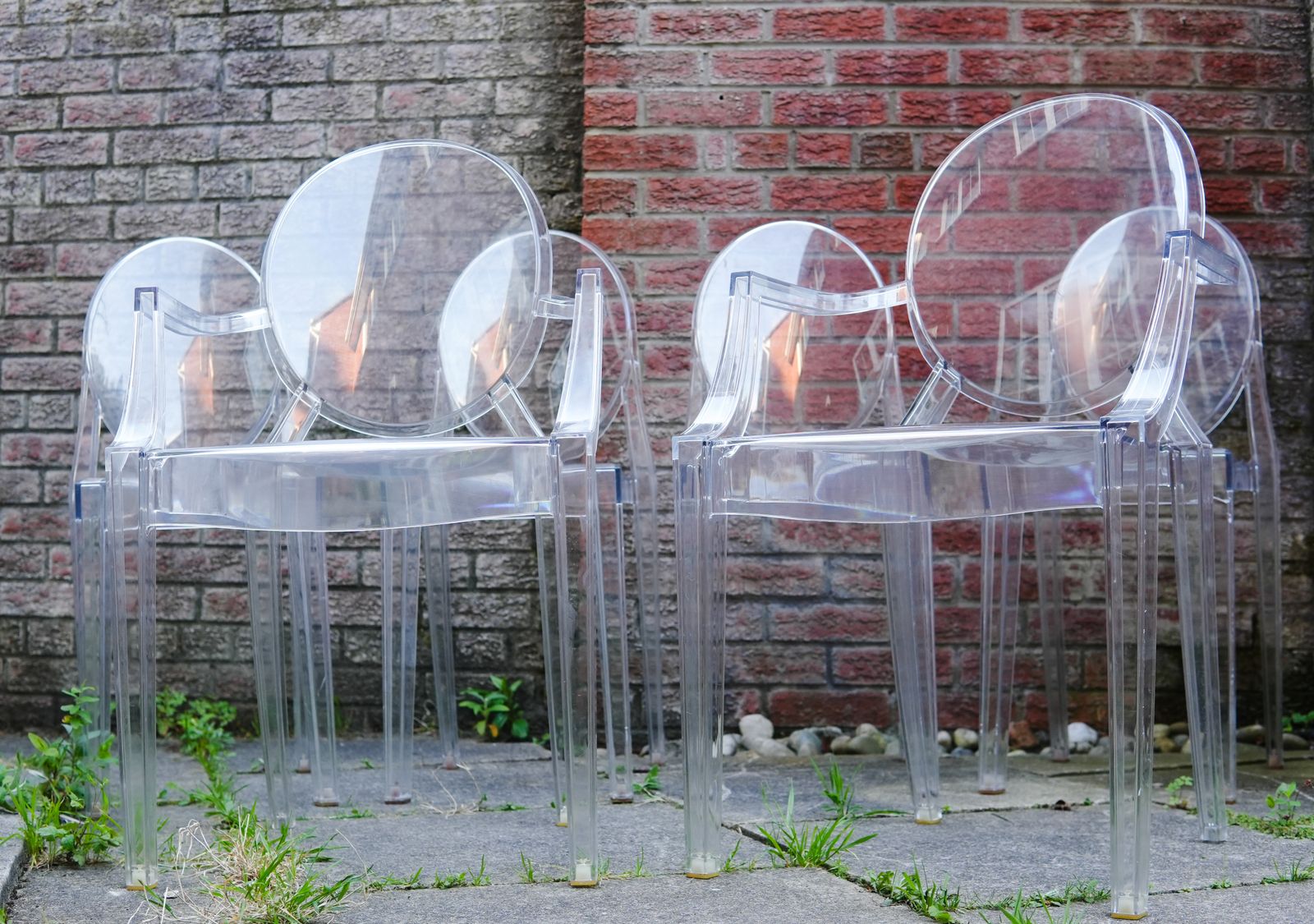 Set Of 6 Kartell Louis Ghost Chairs, Philippe Starck