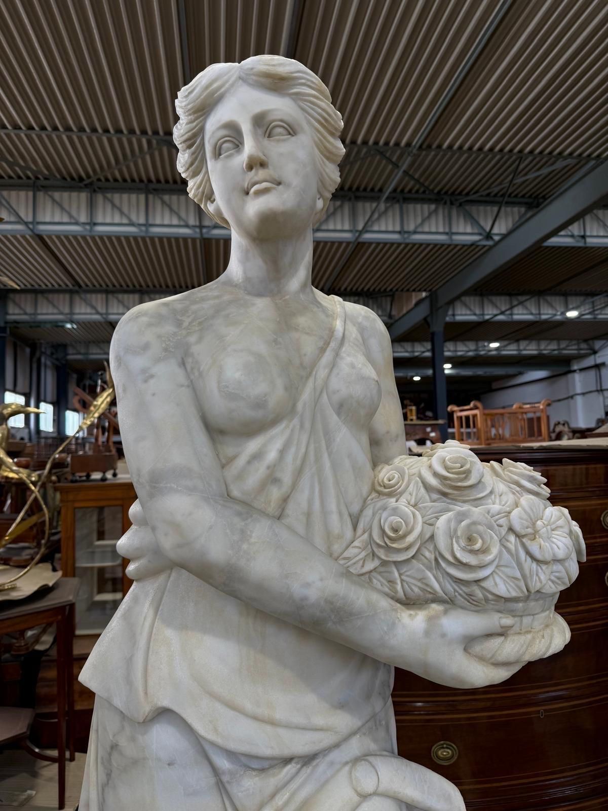 Art Set Of Four Life Size Marble Figures, Four Seasons, Late 20th Century photo