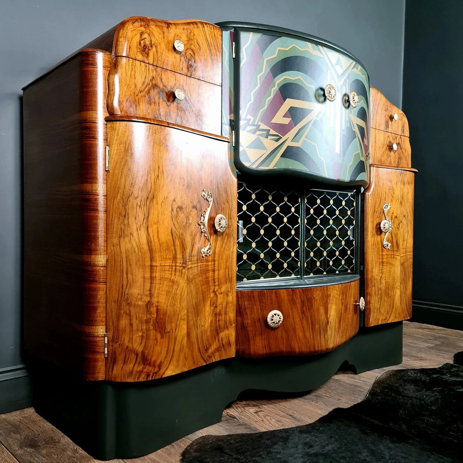 Art Deco Cocktail Cabinet. Fully Restored Restored And Re Designed. photo furniture
