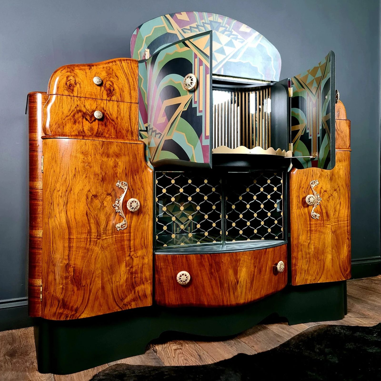 Art Deco Cocktail Cabinet. Fully Restored Restored And Re Designed. photo for sale