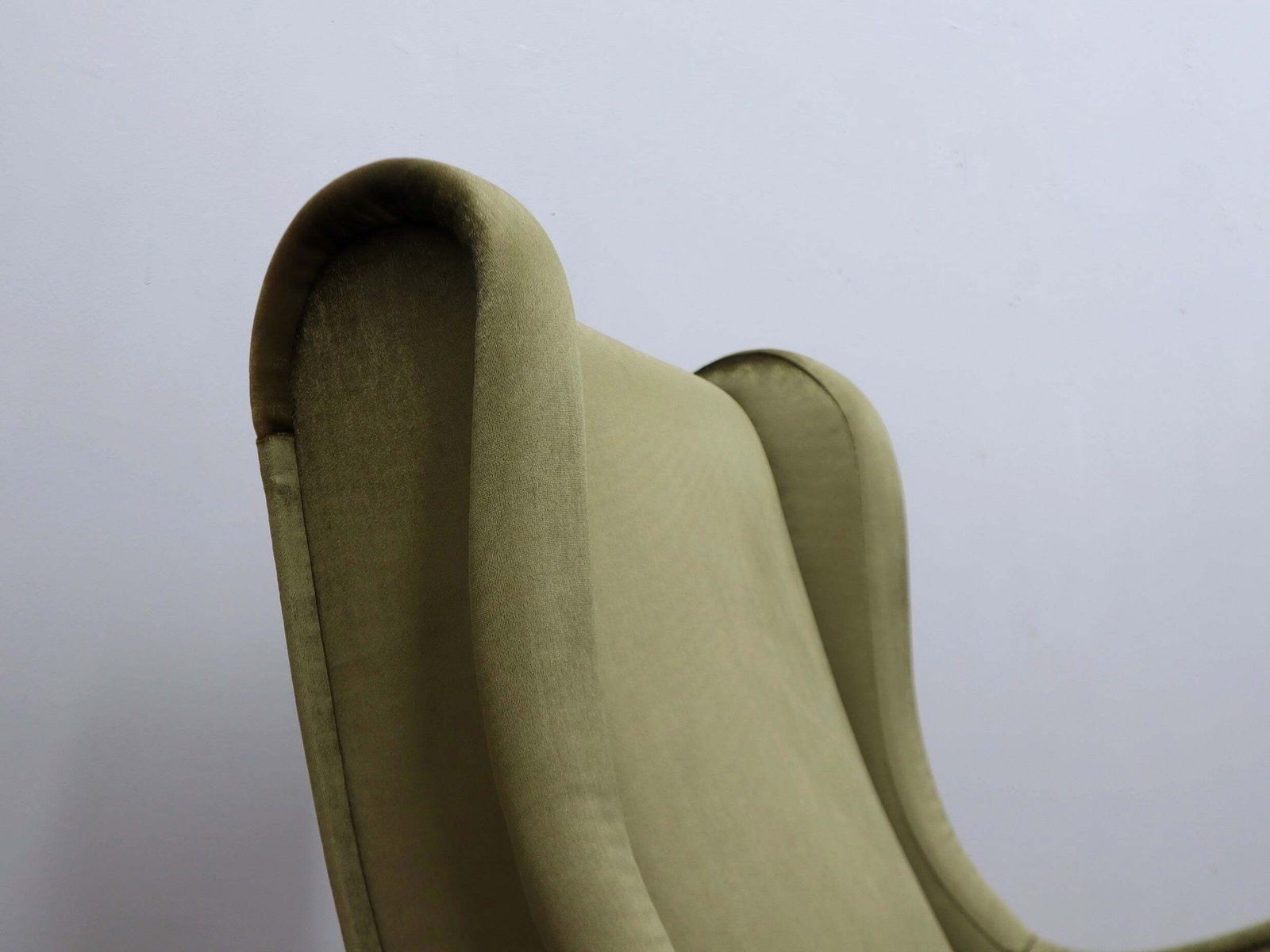 1950s Italian Armchair Senior Zanuso Style Green Velvet photo buy