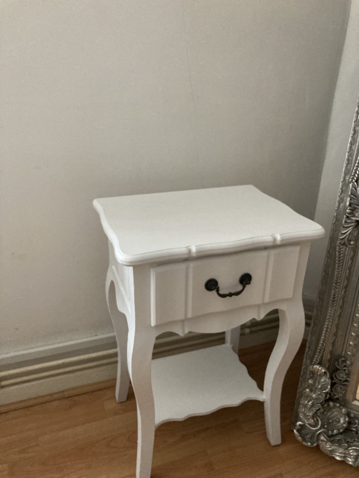 Juliette White Shabby Chic 1 Drawer Bedside Table X2 photo furniture