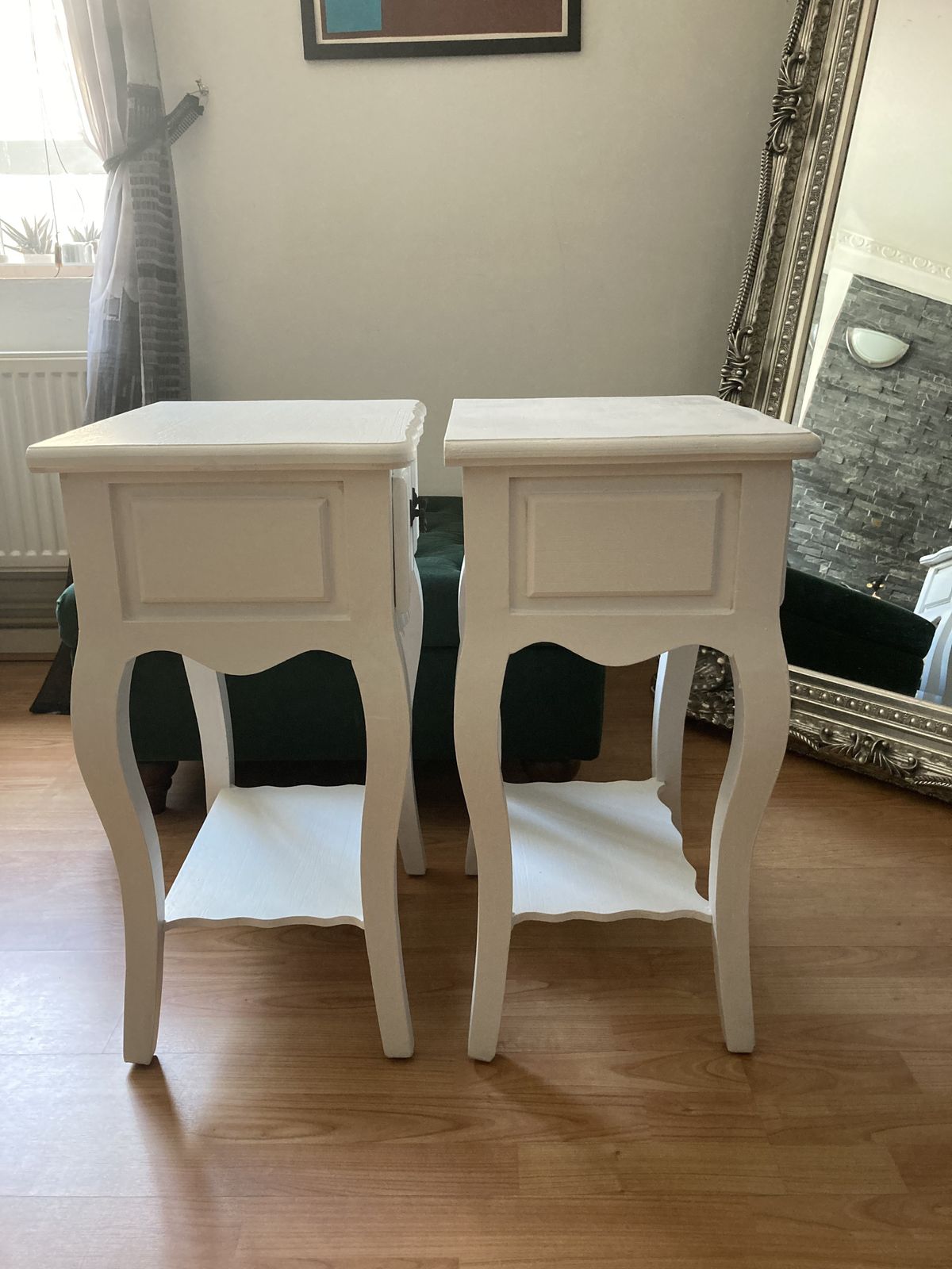 Juliette White Shabby Chic 1 Drawer Bedside Table X2 photo for sale