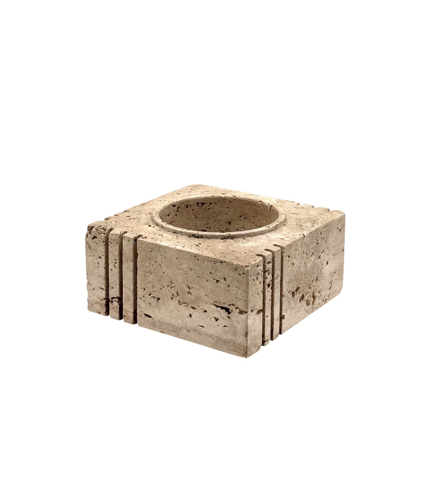 Travertine Cubic Vide Poche / Ashtray, Cerri Nestore, Italy, 1970s photo buy