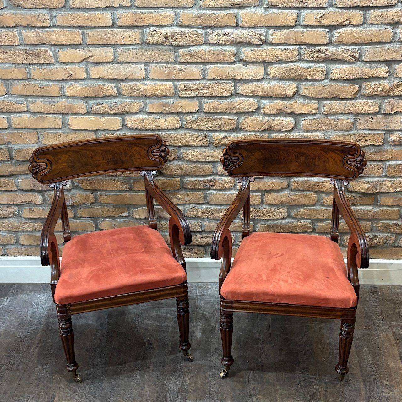 Pair Of Antique Gillows Style Mahogany Armchairs photo furniture