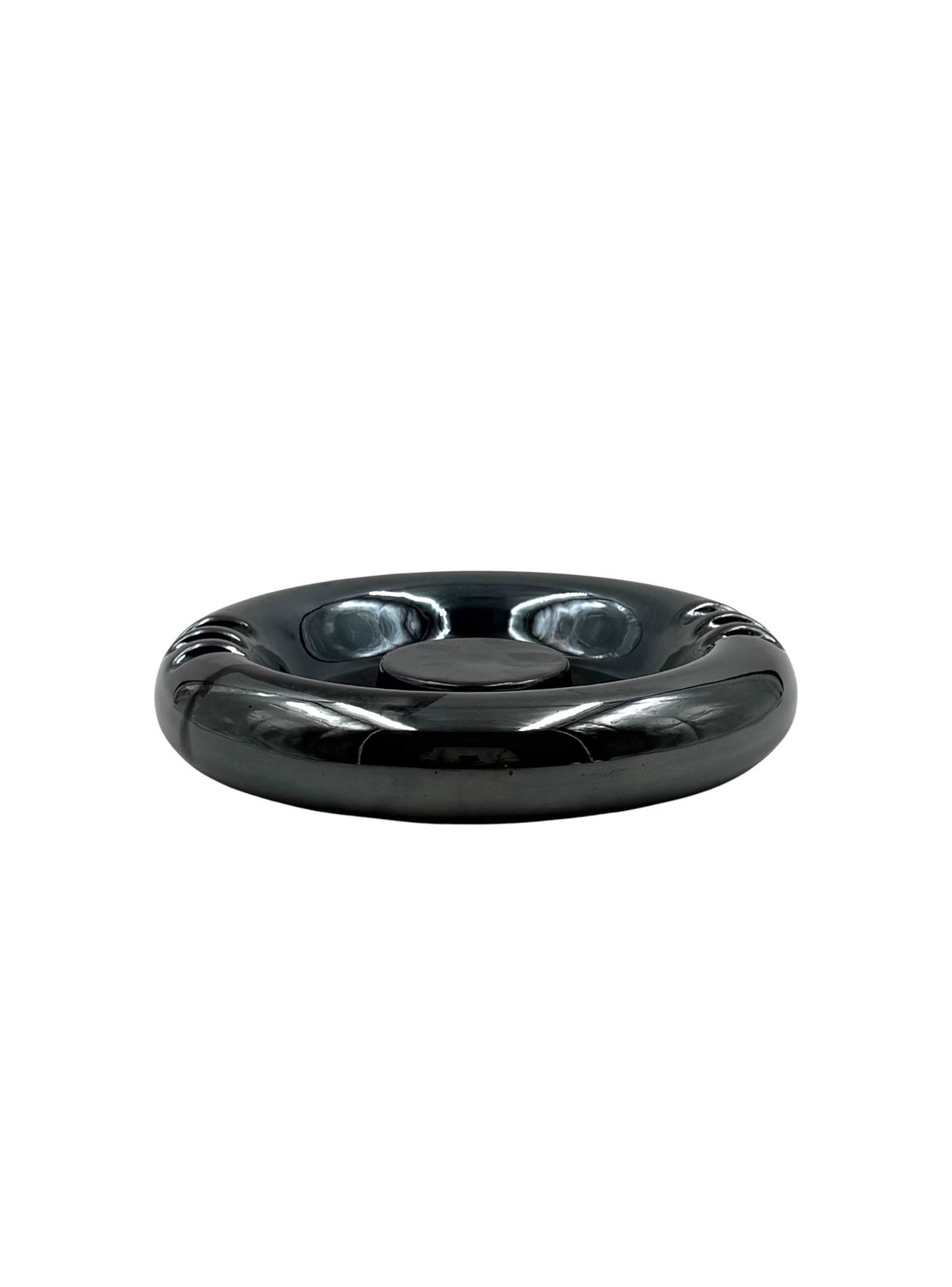 photo furniture Space Age Blue Iridescent Ceramic Ashtray / Vide Poche, Italy 1970s