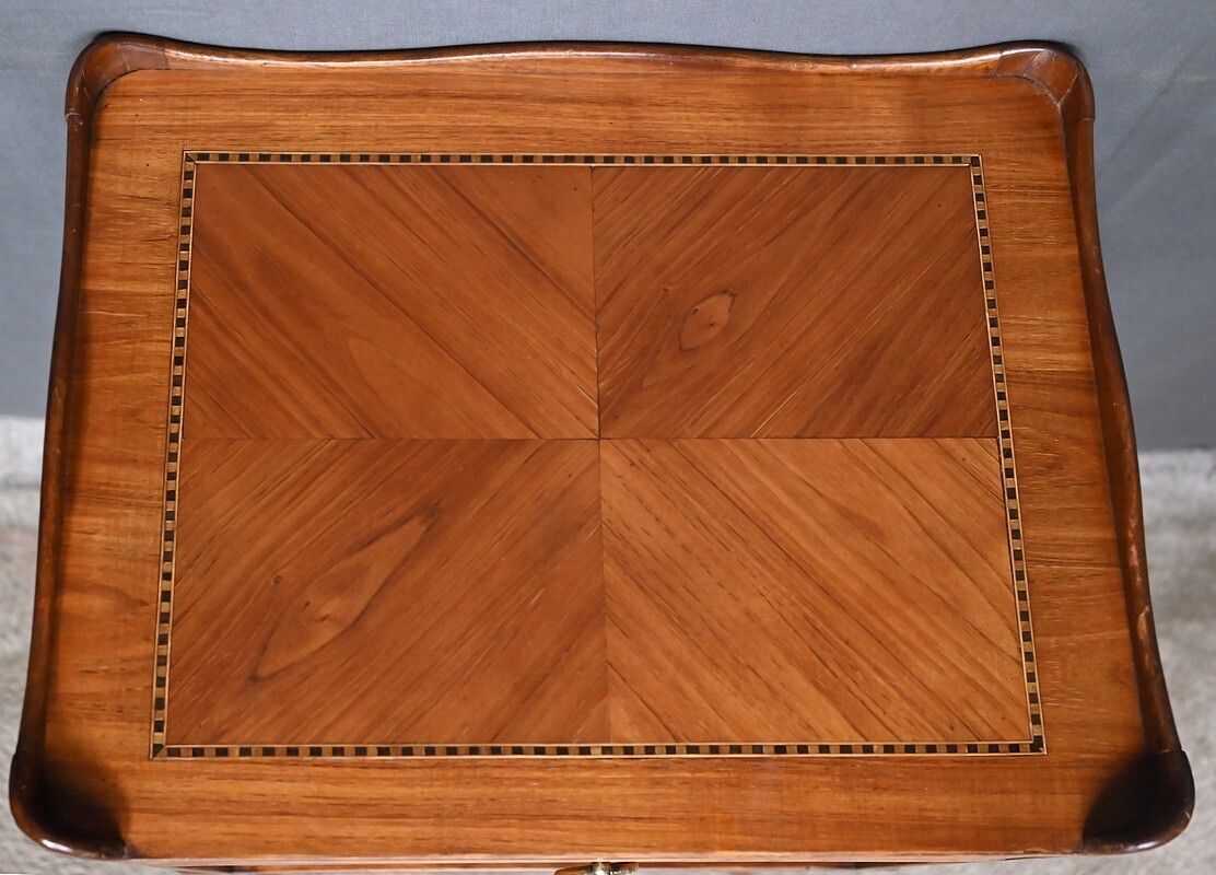 Marquetry Coffee Table, Louis XV Louis XVI Transitional Style – Mid 20th Century photo vinterior