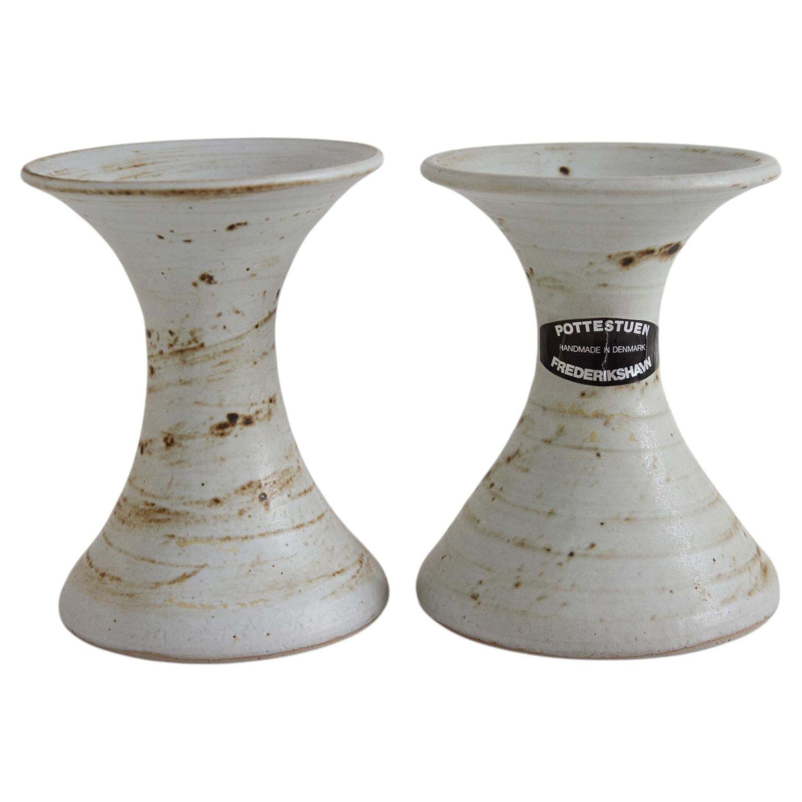 Danish Mid Century Ceramic Candle Holders, 1960s. Set Of 2.