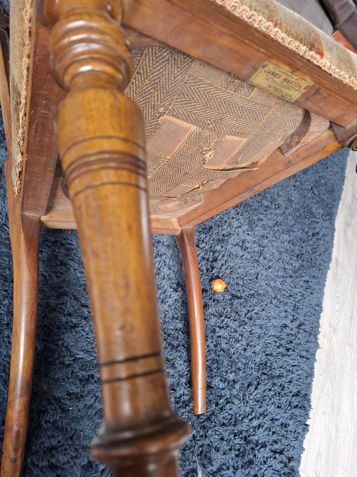 Intricately Carved Victorian Occasional Seat photo vintage