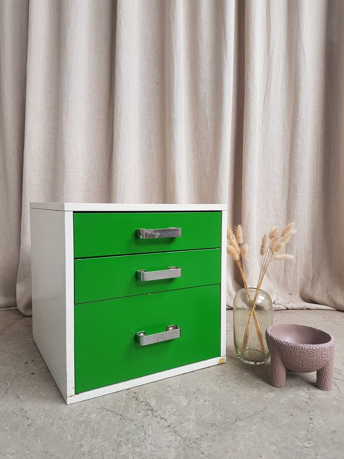 Vtg Late Mid Century Small Chest Of Filing Drawers Scandi Danish Retro R616
