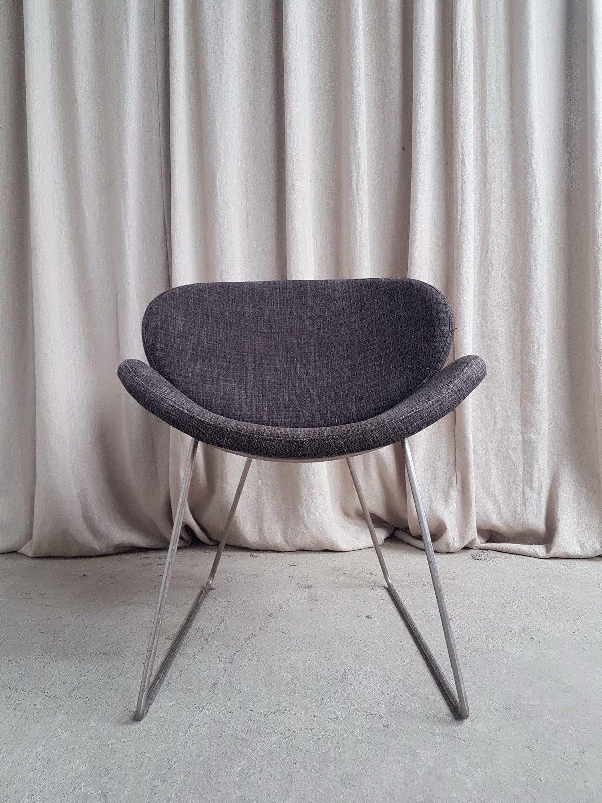 Vtg Late Mid Century Modernist Chrome Accent Side Chair Lounge Retro R817 photo buy