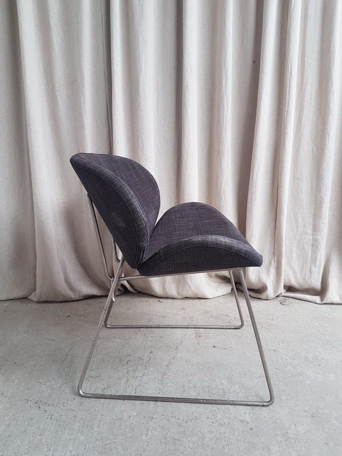 photo for sale Vtg Late Mid Century Modernist Chrome Accent Side Chair Lounge Retro R817