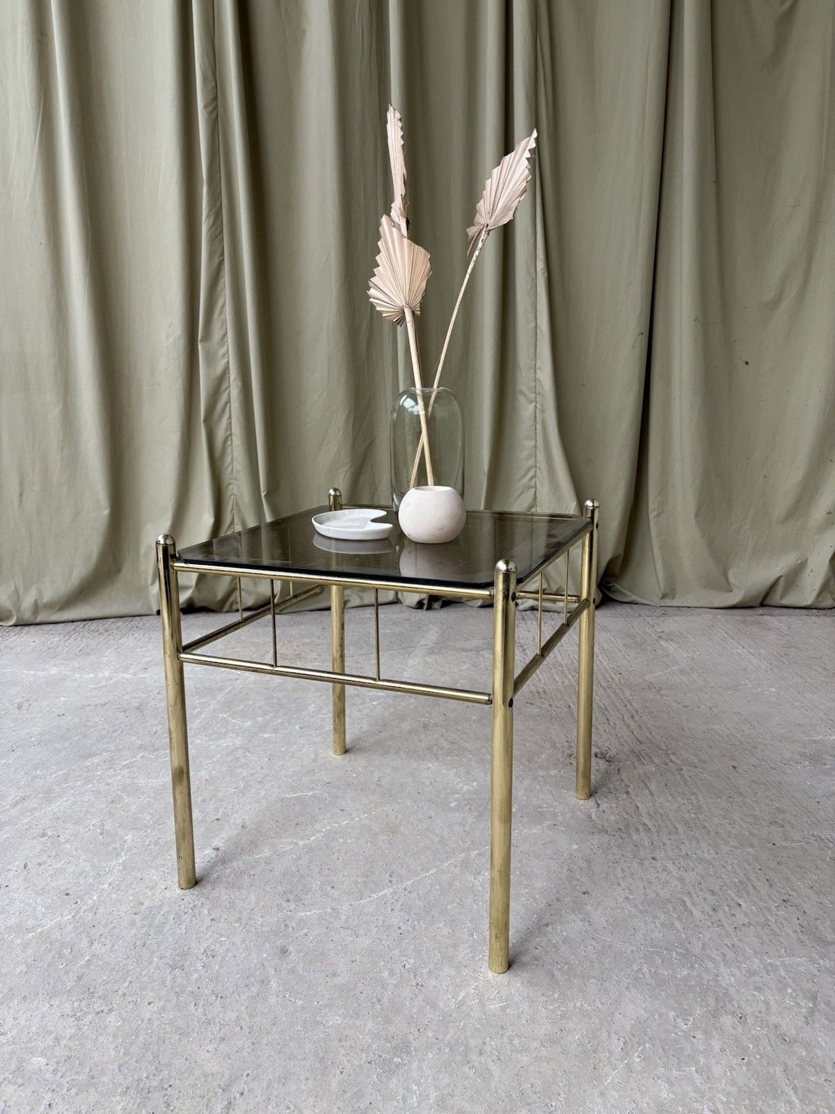 Vtg Late Mid Century Hollywood Regency Style Side Table Italian Retro R959 photo for sale