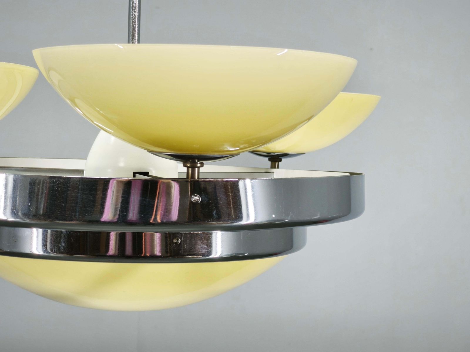 Tsjechische art deco hanglamp van opalineglas, jaren 1940 photo buy
