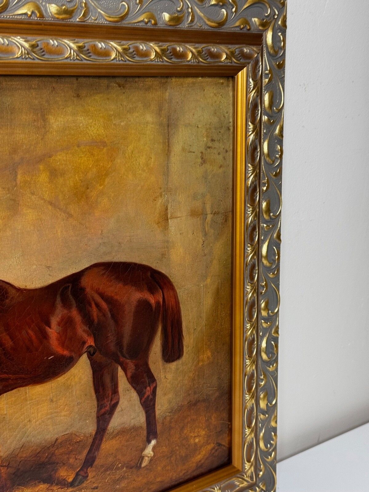 Kunst 🐎 Equine Elegance Chestnut Hunter In Stable C1842 By Charles Bilger Spalding Ra photo
