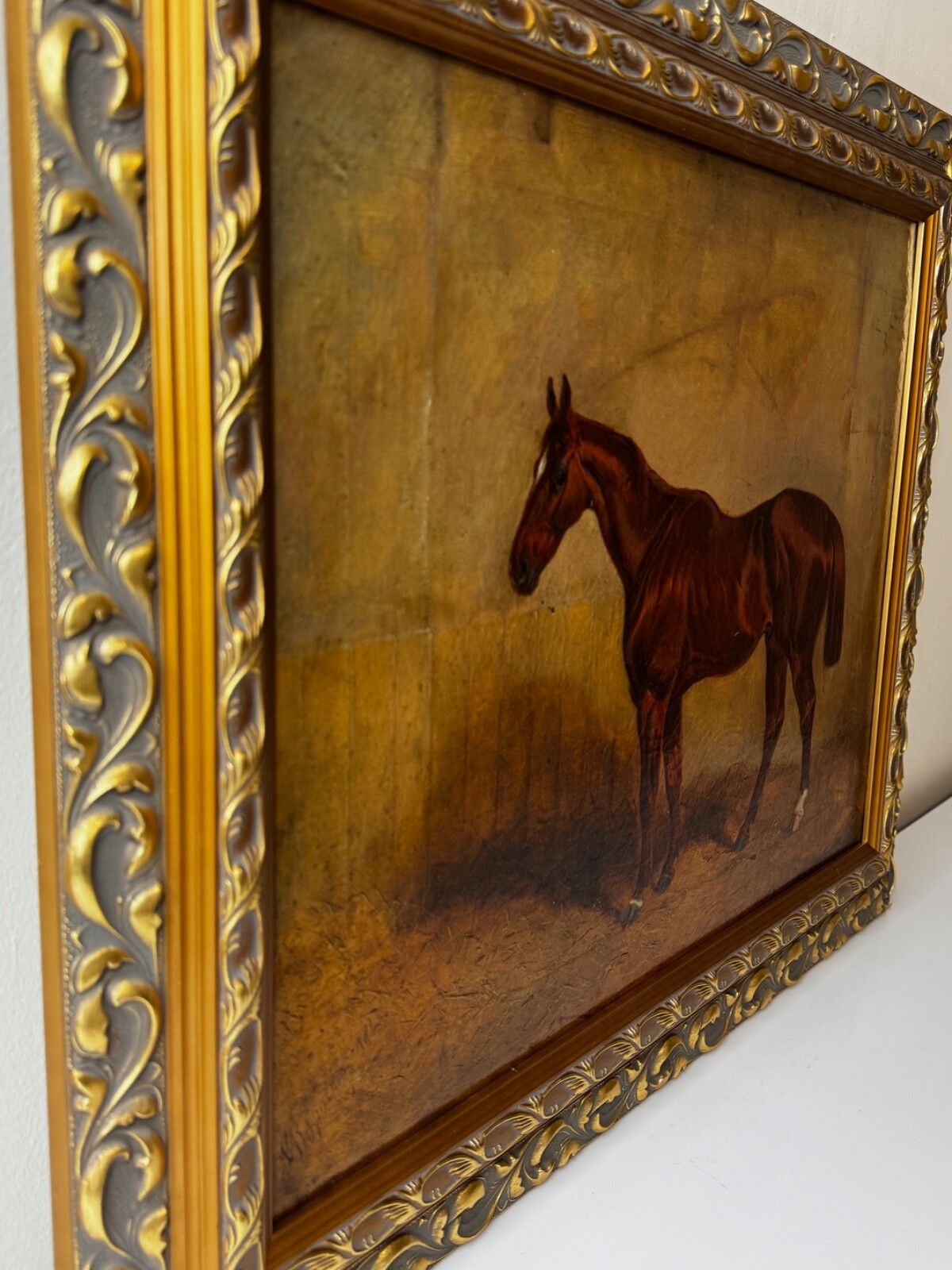 photo vinterior 🐎 Equine Elegance Chestnut Hunter In Stable C1842 By Charles Bilger Spalding Ra