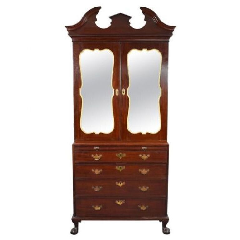 Irish George II Mahogany Secretaire Cabinet