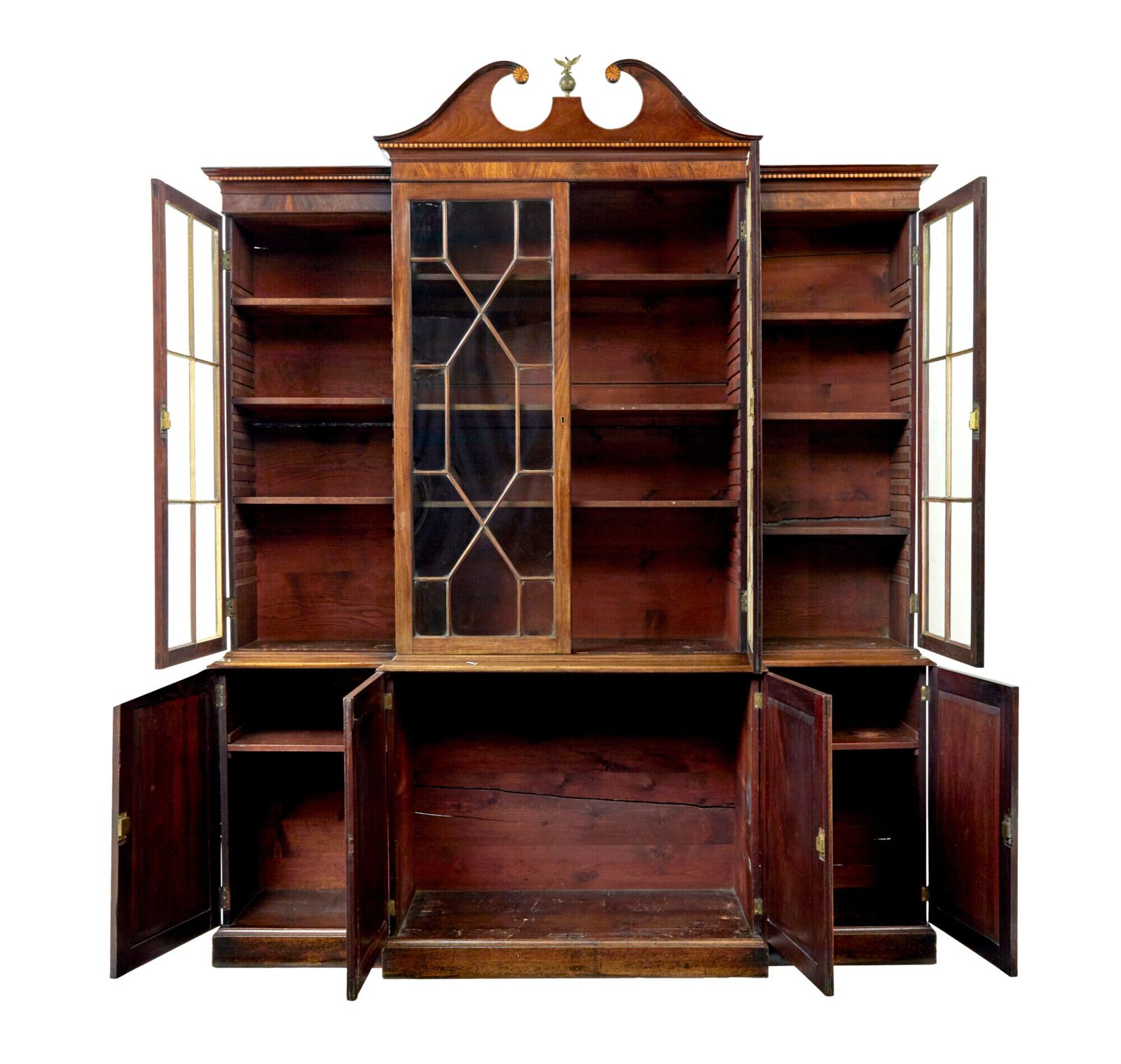Mid 19e Eeuwse Ingelegde Breakfront Boekenkast photo furniture