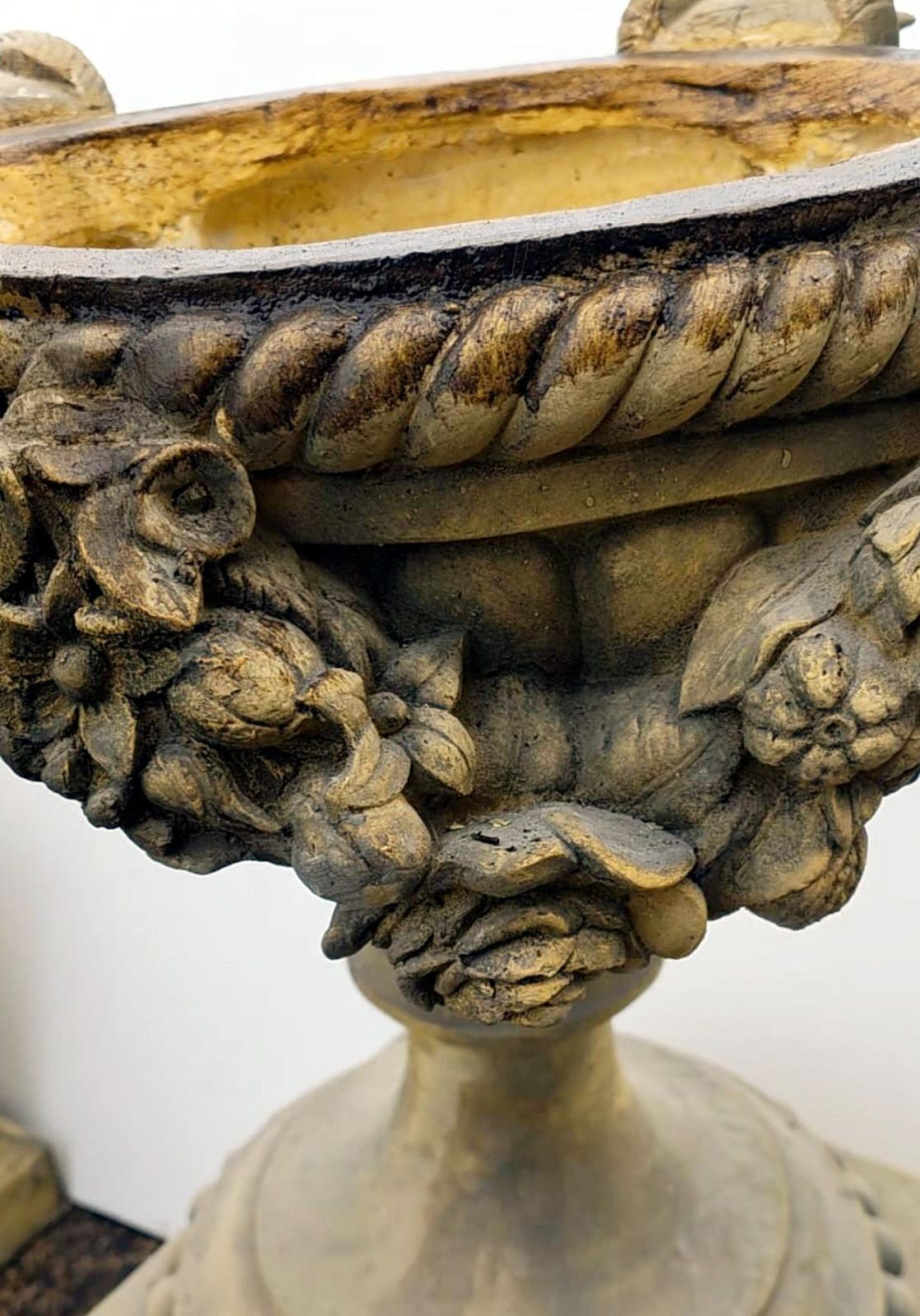 Pair Terracotta Garden Urns Classical English Estate After Thomas Hope photo for sale