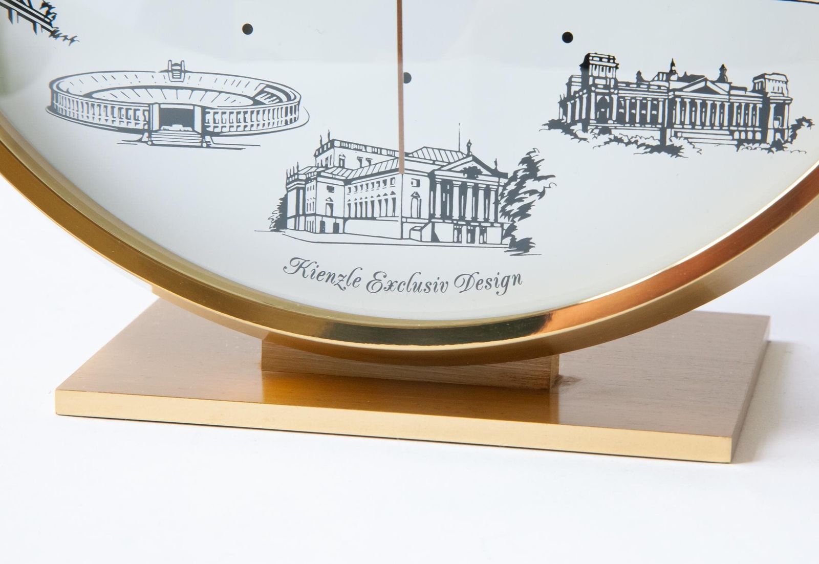 Kienzle Exclusiv Berlin Bureauklok – Modernism Mid-Century Tafelklok Atomair Messing Duitsland Schoorsteenklok Architectuur photo buy