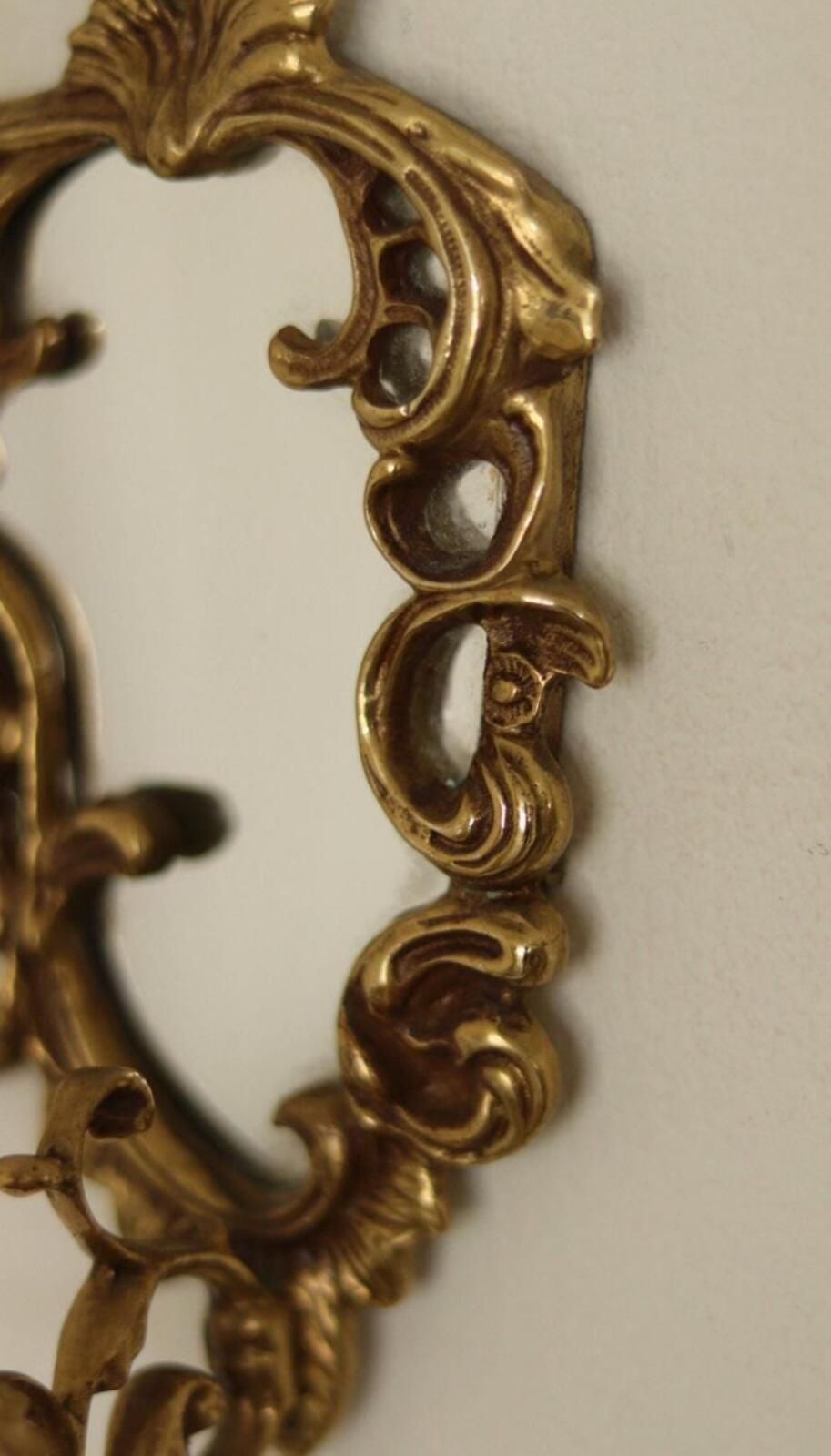 photo buy Pair Of Mid Century Swedish Brass Sconces With Mirrors