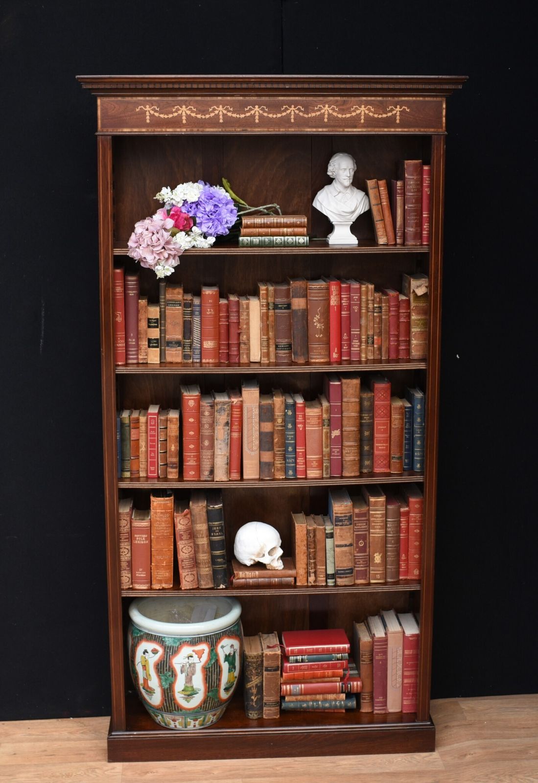 photo vinterior Pair Mahogany Open Front Bookcase   Regency Sheraton Bookcase Bespoke