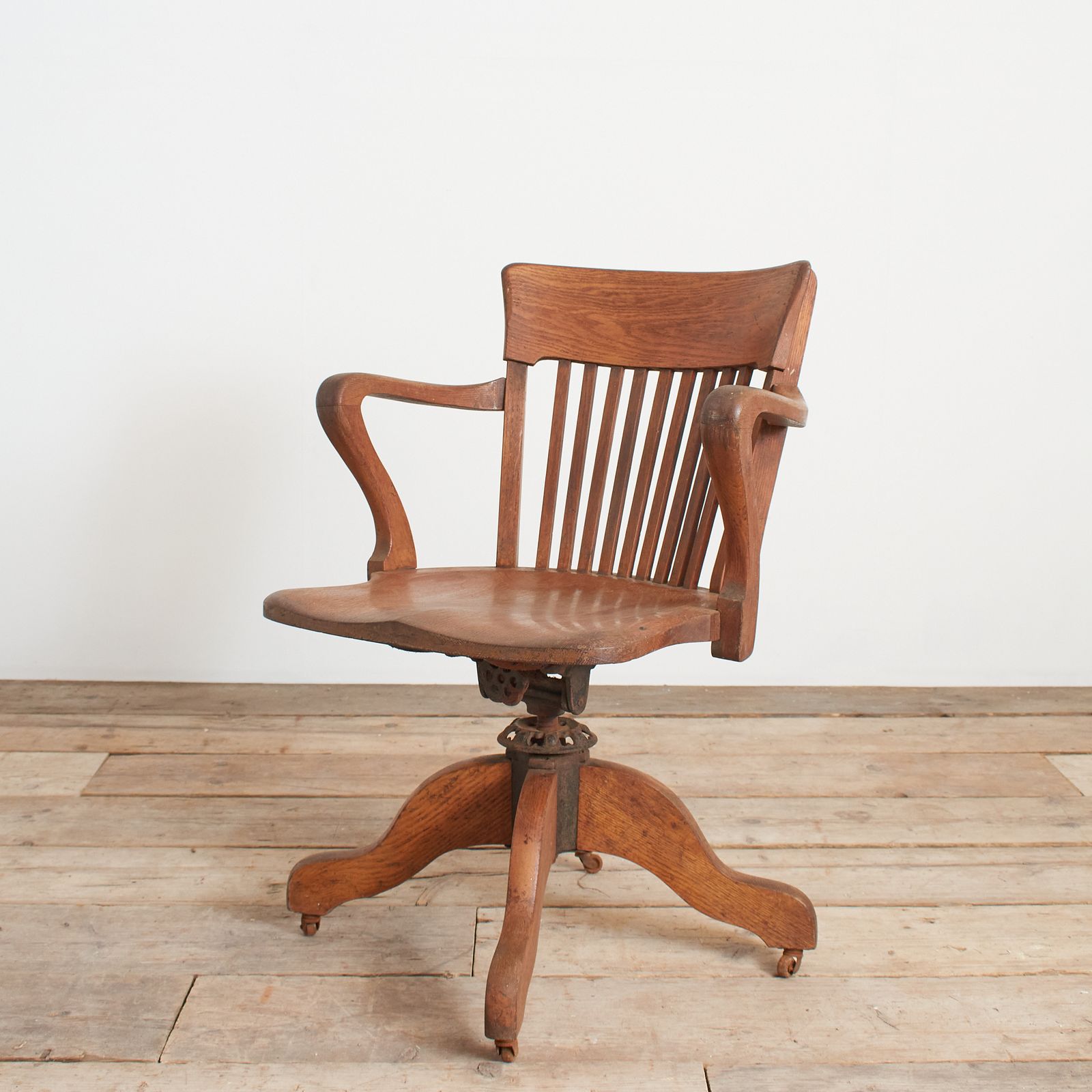 Antique Oak French Swivel Desk Chair photo buy