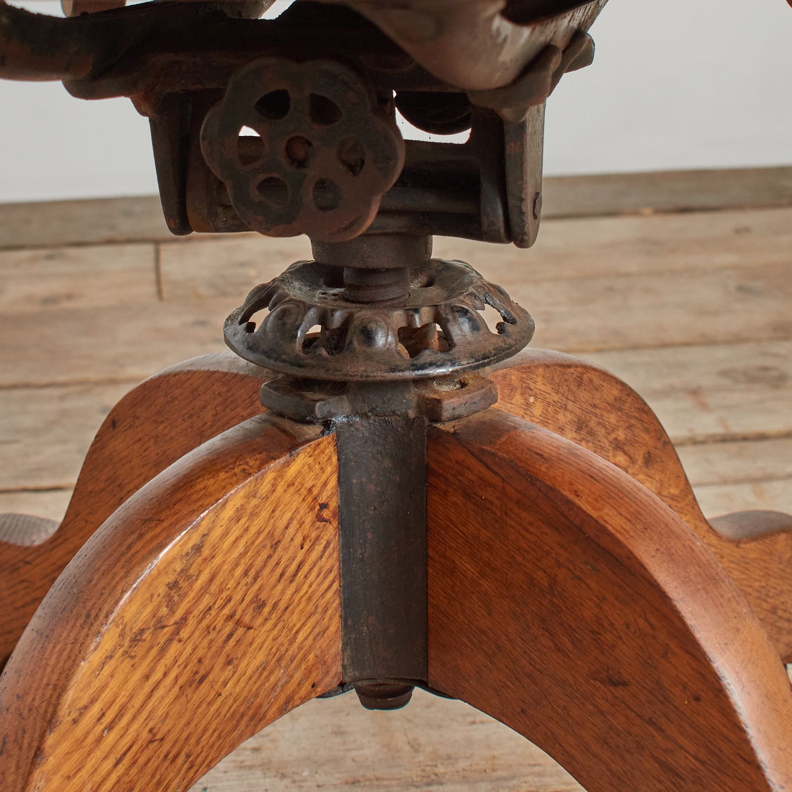 photo for sale Antique Oak French Swivel Desk Chair