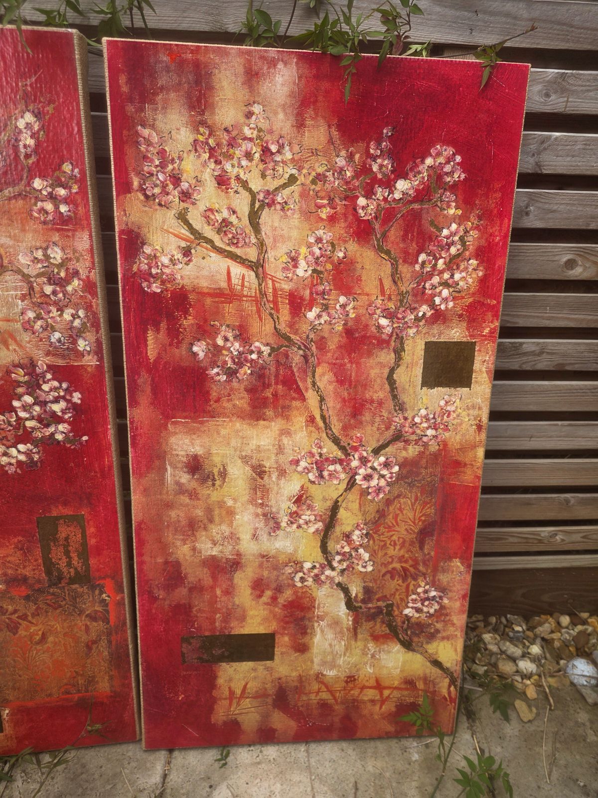 Pair Of Tall And Vibrant Red Oriental Prints By Laurel Lehman photo Art