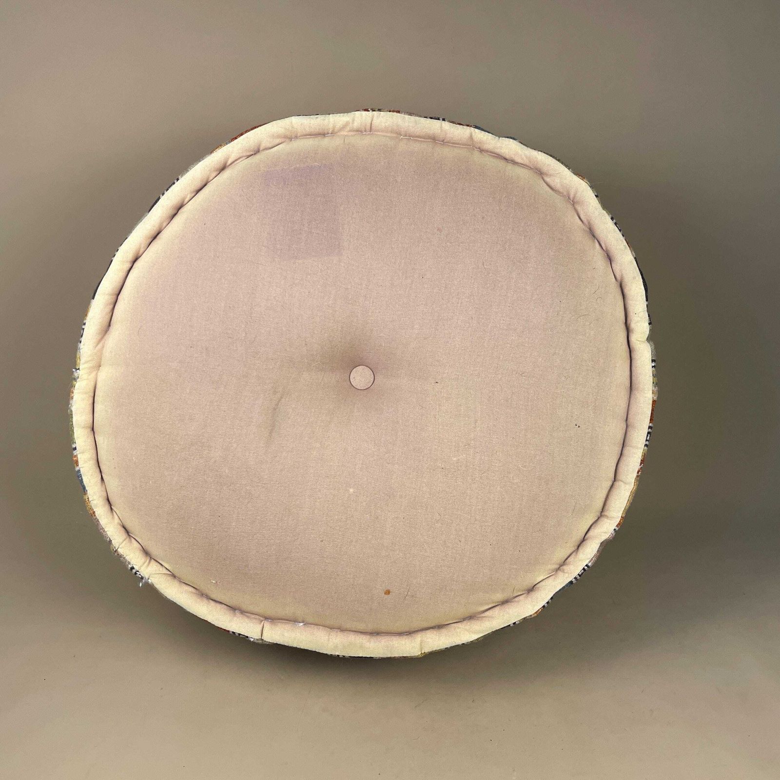 photo buy Large Indian Kilim Pouffe Round Ottoman Woven Floor Cushion Footstool Textile Patterned Seat Striped Living Room Handmade Vintage Pattern