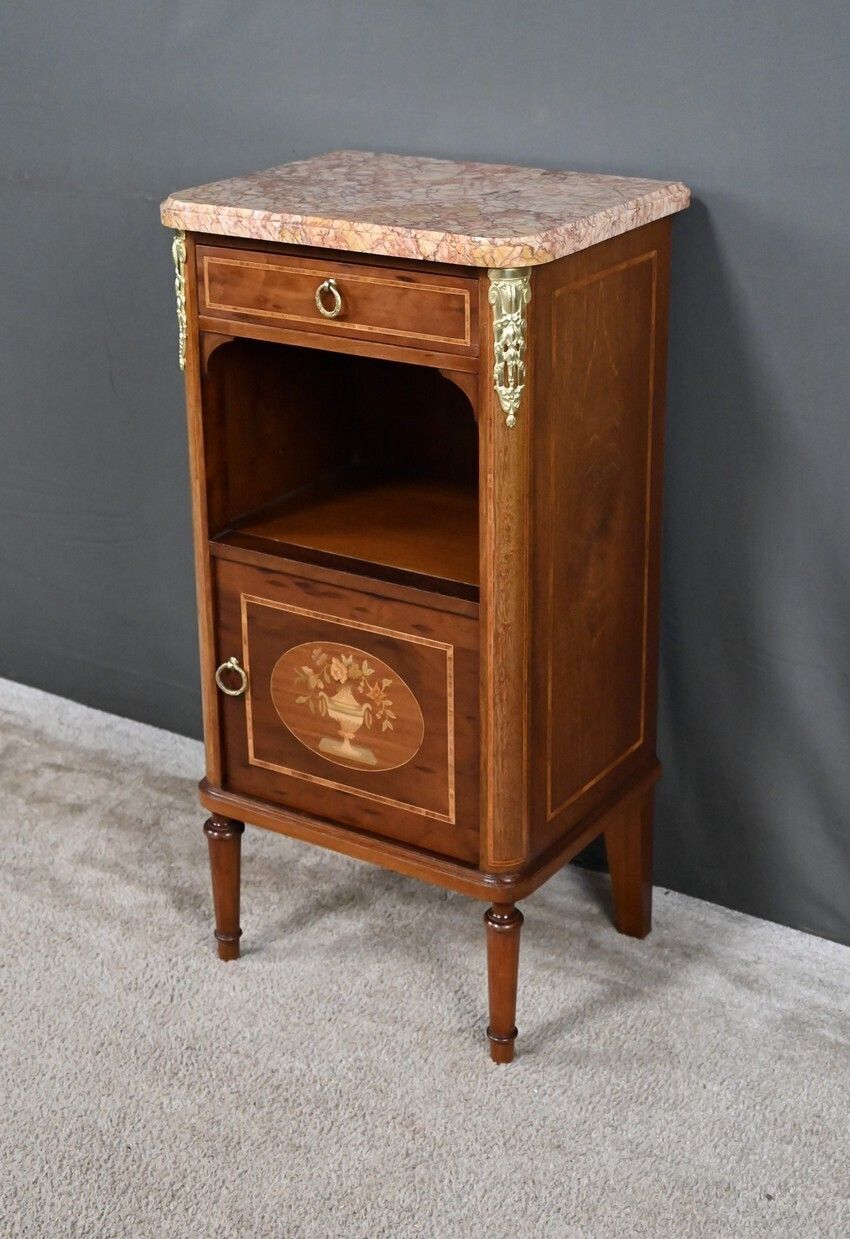 Small Marquetry Parlor Cabinet, Louis XVI Style – Early 20th Century photo Furniture