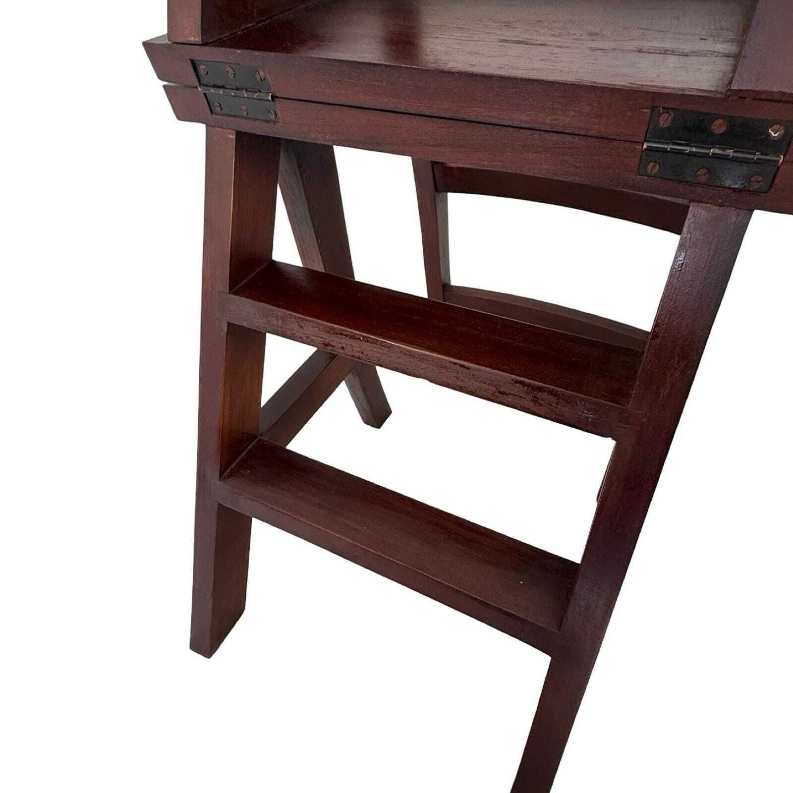 Antieke Bibliotheektrap / Opvouwbare Stoel — Frans Hardhout — Naar Voorbeeld Van Benjamin Franklin (Franklin Chair) photo vinterior