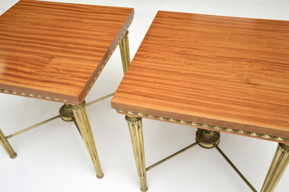Pair Of Antique Satin Wood And Brass Side Tables photo 748.0