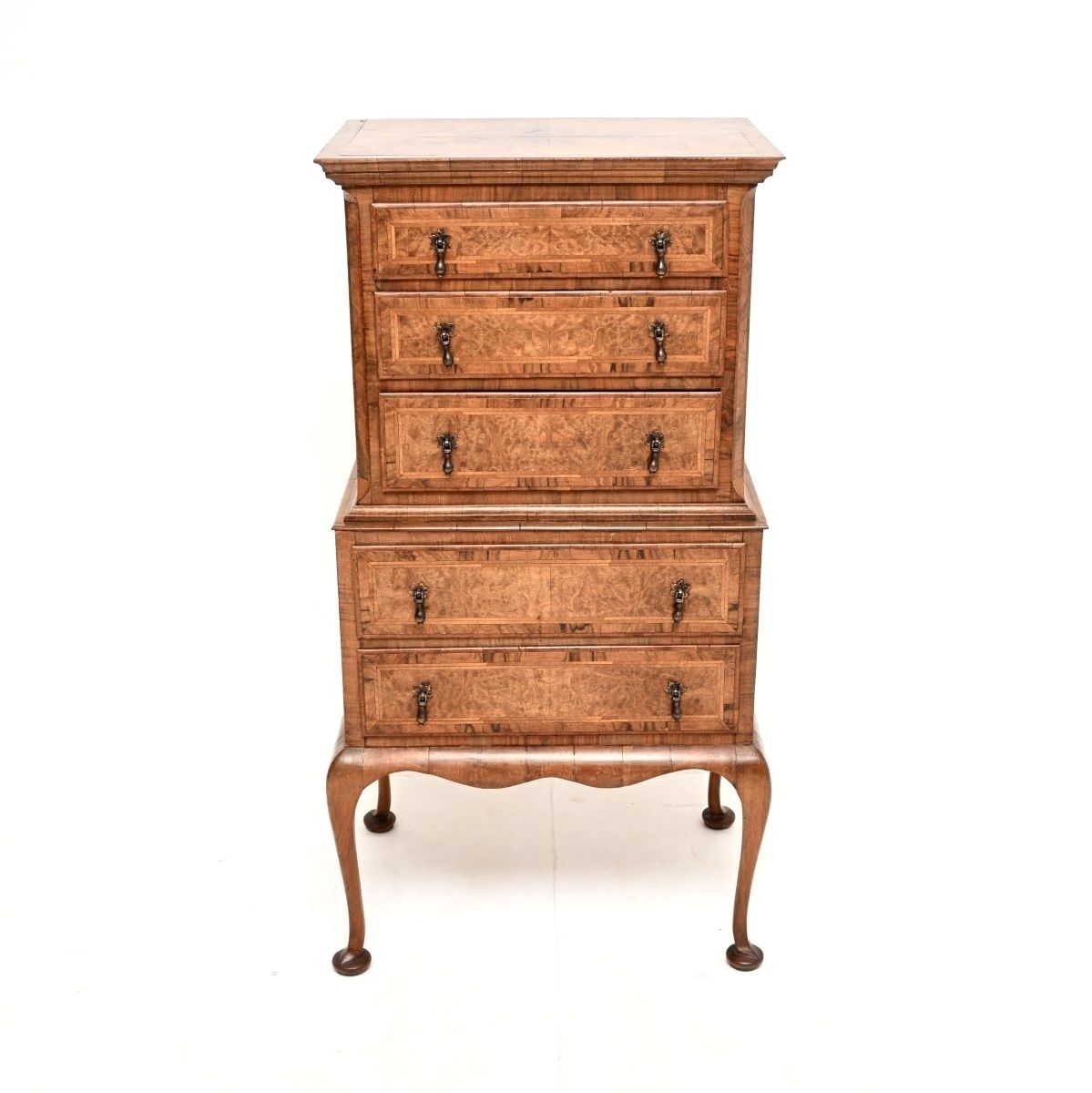 Antique Burr Walnut Chest On Chest Of Drawers photo furniture
