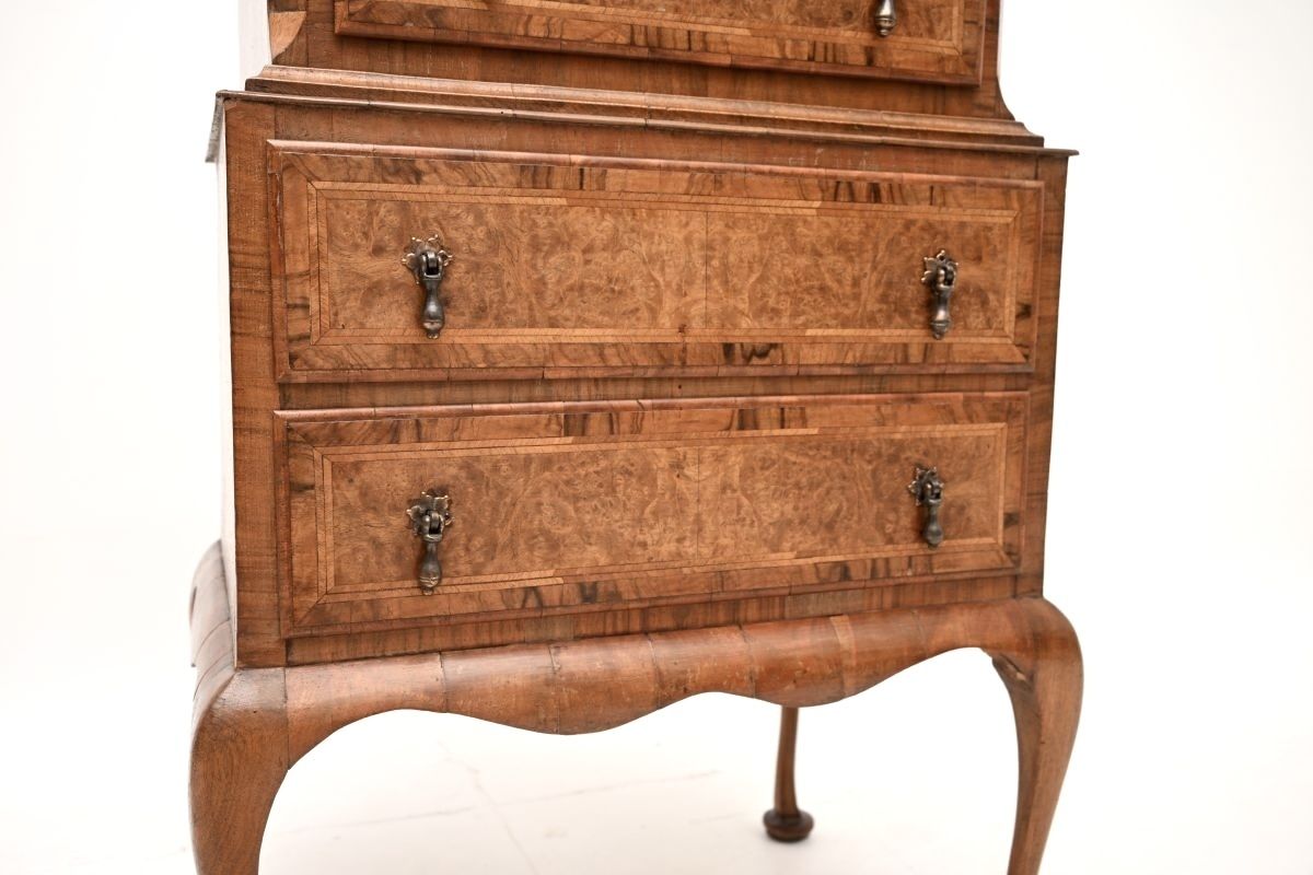 Antique Burr Walnut Chest On Chest Of Drawers photo Furniture