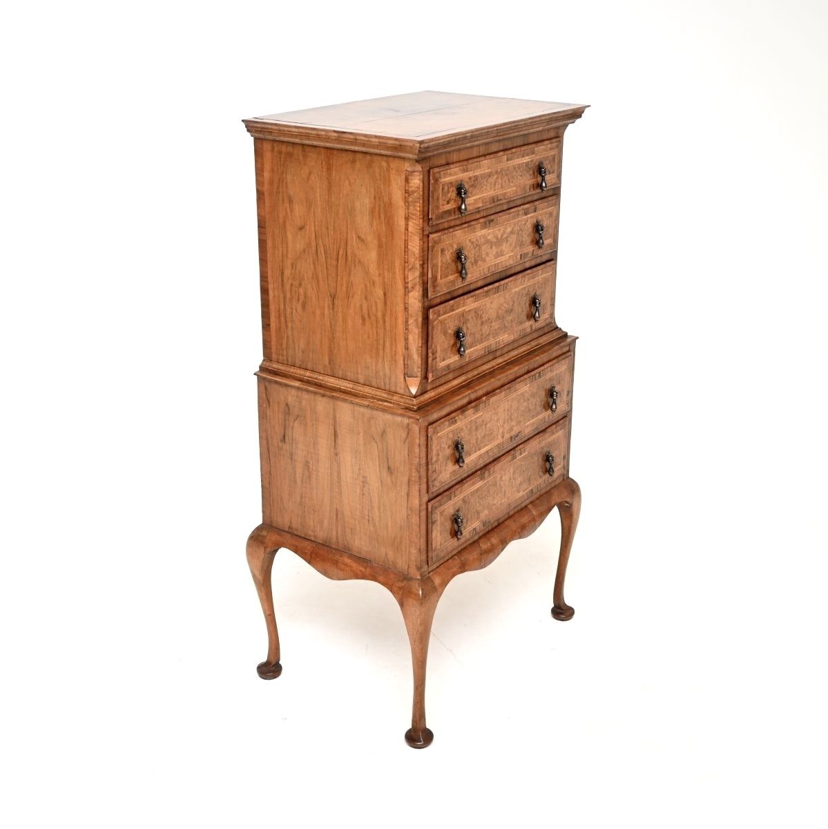 photo furniture Antique Burr Walnut Chest On Chest Of Drawers