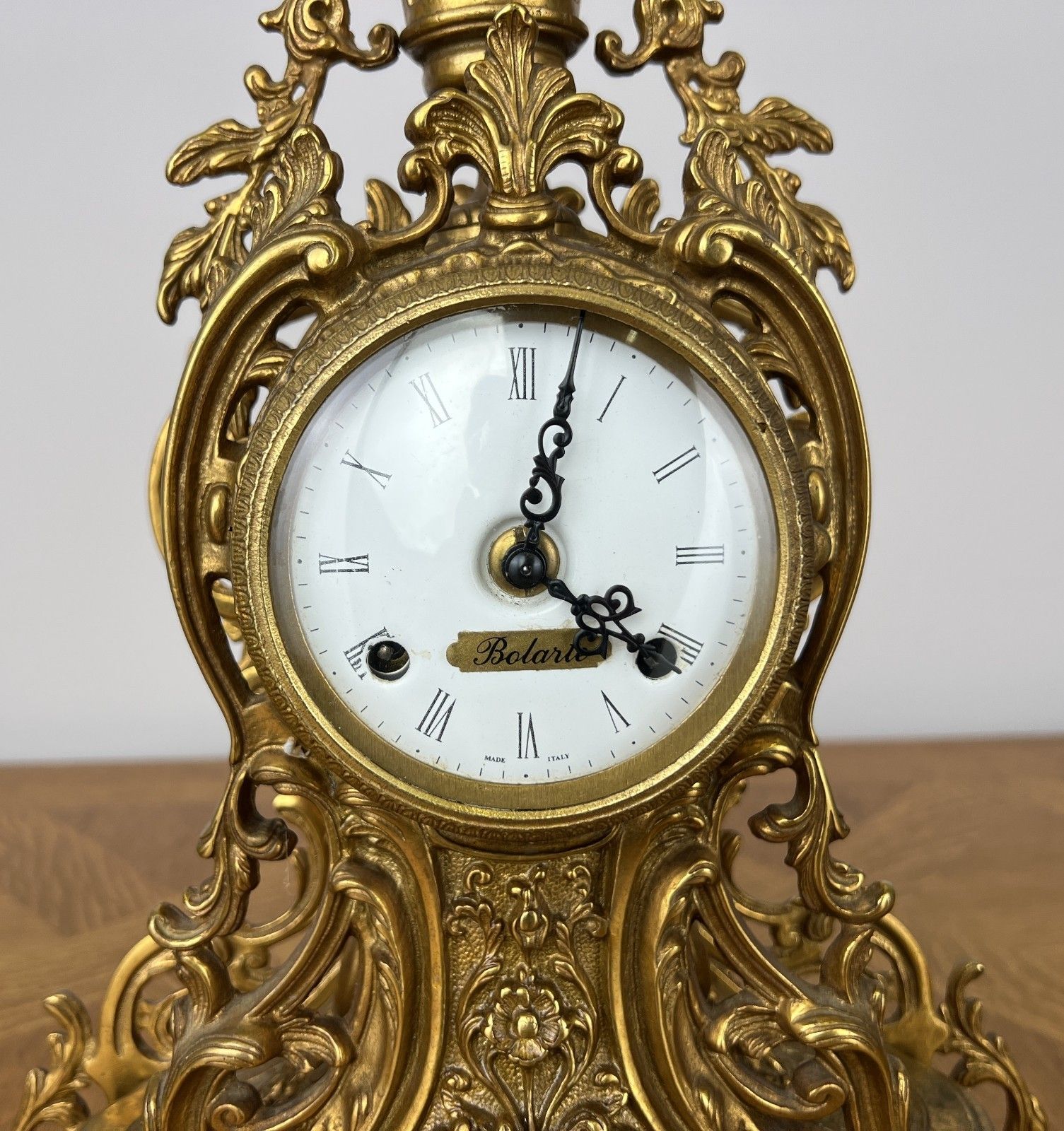 Clock Vintage Style Brass Ornate Mantel Clock Decorative Rococo Style Lot 6053 photo for sale