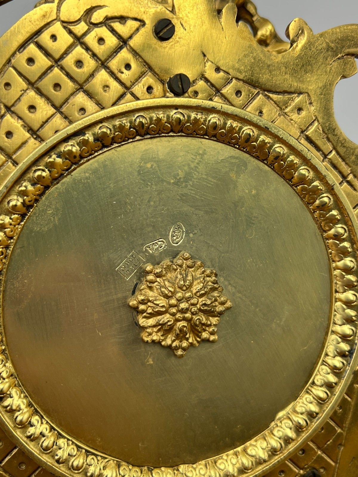 photo for sale Clock Vintage Brass Rococo Mantel Clock Ornate Decorative Design Lot 6037