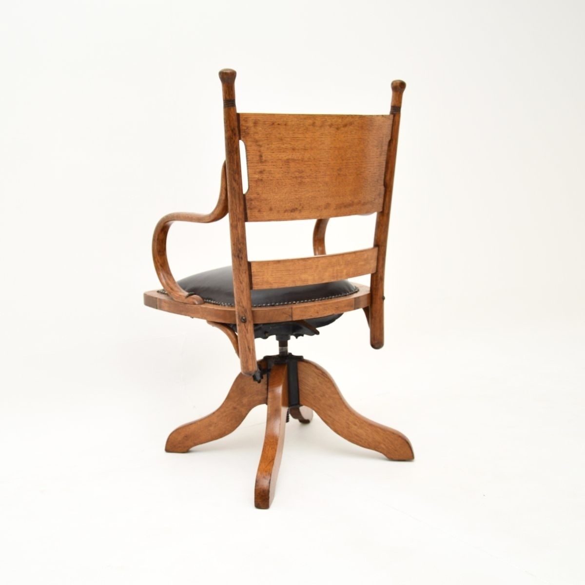 photo for sale Antique Victorian Bentwood And Leather Swivel Desk Chair