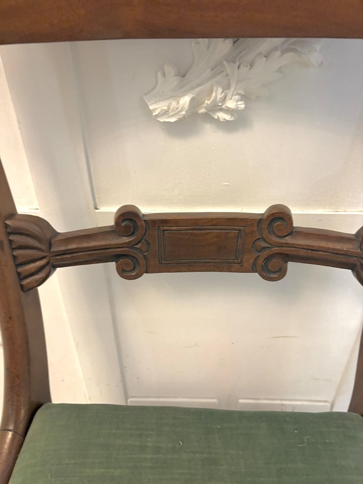 Antique 19th Century Mahogany Set Of 8 Dining Chairs With Scroll Arm Carvers photo Furniture