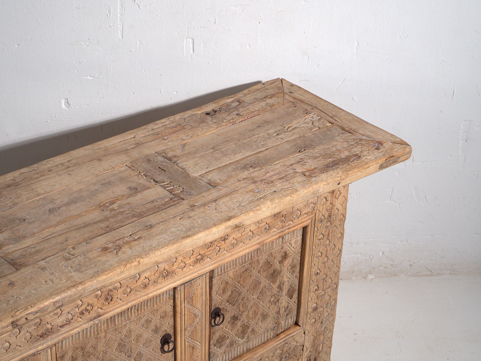 Antique Carved Low Sideboard In Pine Wood  China Circa 1900 photo furniture