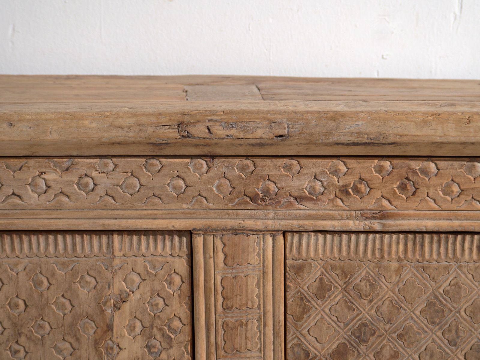 Furniture Antique Carved Low Sideboard In Pine Wood  China Circa 1900 photo